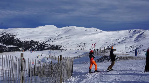 Grandvalira Andorra December 2021 Snowy Ski Slopes Grandvalira Station Beginning — Stock Photo, Image