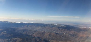 Madrid yakınlarındaki kırsal bir bölgenin havadan görünüşü