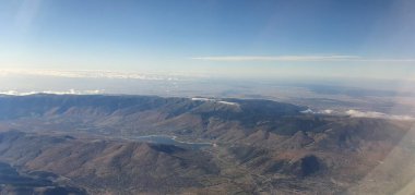 Madrid yakınlarındaki kırsal bir bölgenin havadan görünüşü