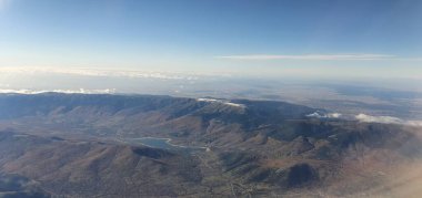 Madrid yakınlarındaki kırsal bir bölgenin havadan görünüşü