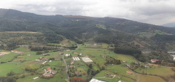 Вигляд Повітря Сільську Місцевість Країни Басків Поблизу Аеропорту Більбао — стокове фото