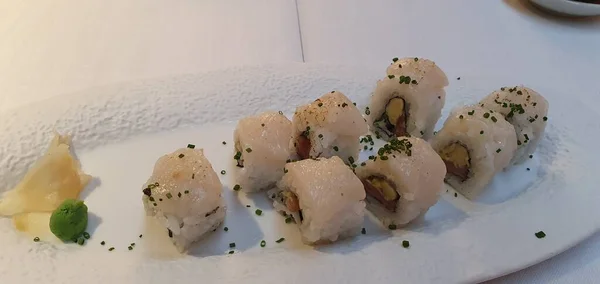 Scallop Maki Idiazabal Restauracji Donostia — Zdjęcie stockowe