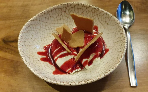 Cheesecake Desconstruído Restaurante Japonês — Fotografia de Stock