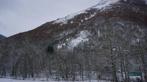 Les Thermes France December 2021 View Snowy Mountains Les Thermes — Stockfoto