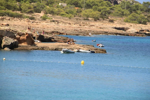 Ibiza Balearic Islands Spain August 2021 Landscape Coves Ibiza End — стоковое фото