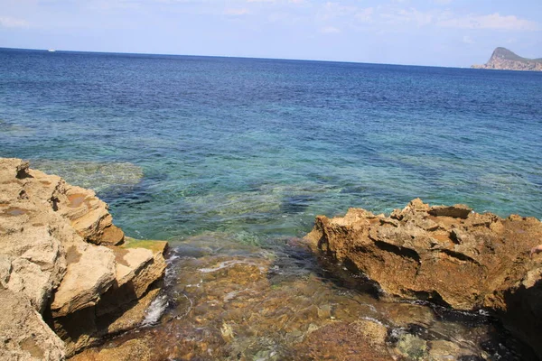 Ibiza Balearic Islands Spain August 2021 Landscape Coves Ibiza End — стоковое фото