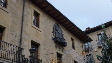 Laguardia, Alava, Basque Country, Spain - January 7, 2022: View of the Villa de Laguardia