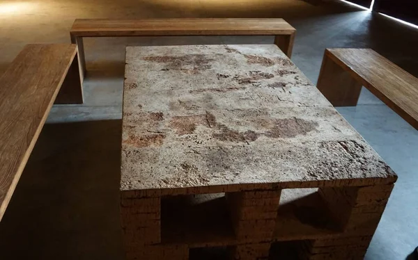Table Made Cork Ecological Material — Stock fotografie