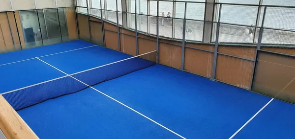 Netz Auf Blauem Padel Court — Stockfoto