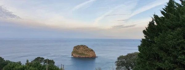 Bela Vista Panorâmica Pôr Sol Costa Norte Espanha Pela Ilha — Fotografia de Stock