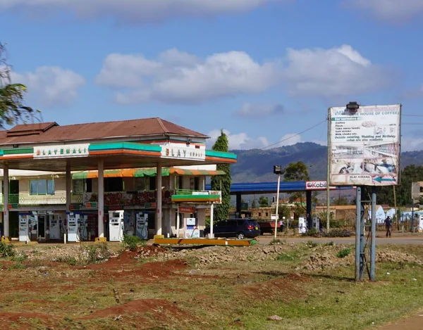 Amboseli Nairobi Naivasha Route Kenya Africa Luglio 2019 Stazione Servizio — Foto Stock