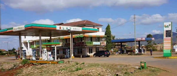 Amboseli Nairobi Naivasha Route Kenia Afrika Juli 2019 Benzinestation Langs — Stockfoto