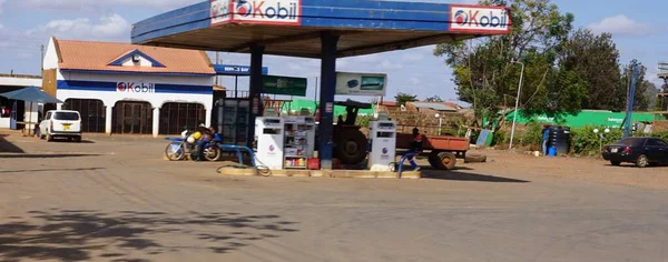 Amboseli Nairobi Naivasha Route Kenia Afrika Juli 2019 Benzinestation Langs — Stockfoto
