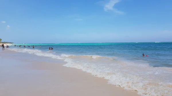 Τοπίο Της Παραλίας Της Punta Cana Playa Bavaro Στη Δομινικανή — Φωτογραφία Αρχείου