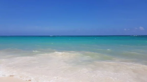 Пейзаж Пляжа Пунта Кана Playa Bavaro Доминиканской Республике Карибский Отдых — стоковое фото