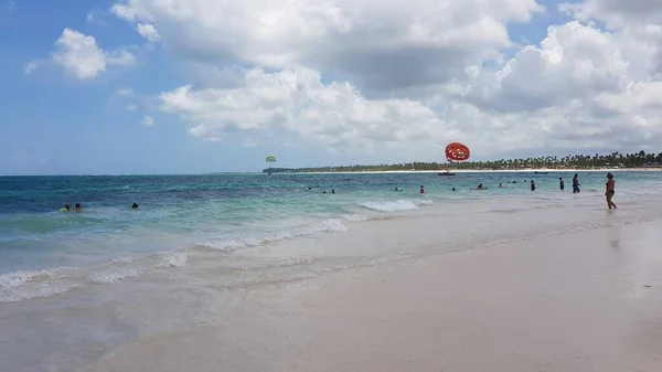 Τοπίο Της Παραλίας Της Punta Cana Playa Bavaro Στη Δομινικανή — Φωτογραφία Αρχείου