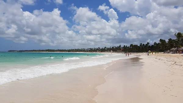 Krajobraz Plaży Punta Cana Playa Bavaro Republice Dominikańskiej Koncepcja Urlopu — Zdjęcie stockowe