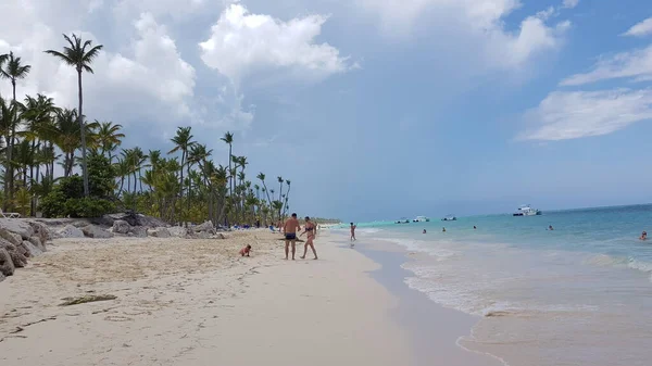 Krajobraz Plaży Punta Cana Playa Bavaro Republice Dominikańskiej Koncepcja Urlopu — Zdjęcie stockowe