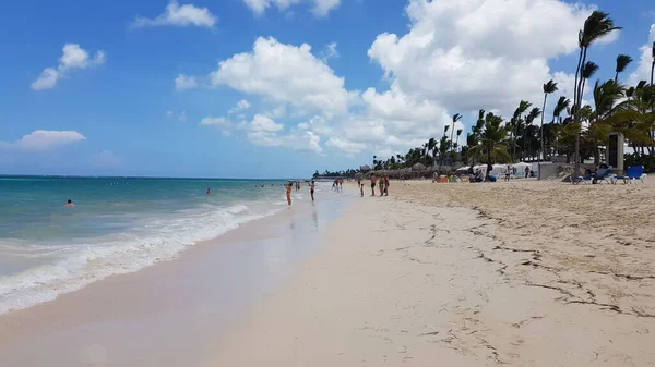 Krajobraz Plaży Punta Cana Playa Bavaro Republice Dominikańskiej Koncepcja Urlopu — Zdjęcie stockowe