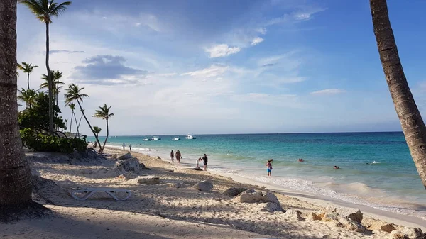 Krajobraz Plaży Punta Cana Playa Bavaro Republice Dominikańskiej Koncepcja Urlopu — Zdjęcie stockowe