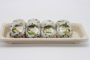 Beyaz backgraund üzerinde shusi fotoğrafı