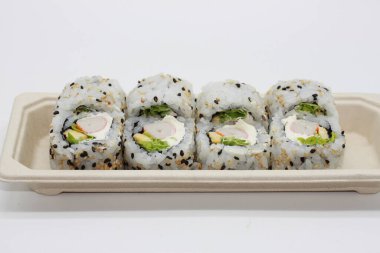 Beyaz backgraund üzerinde shusi fotoğrafı