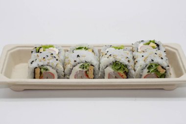 Beyaz backgraund üzerinde shusi fotoğrafı