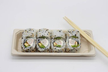 Beyaz backgraund üzerinde shusi fotoğrafı