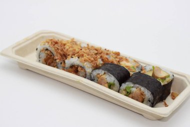 Beyaz backgraund üzerinde shusi fotoğrafı