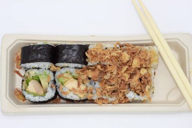 Beyaz backgraund üzerinde shusi fotoğrafı