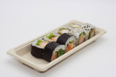 Beyaz backgraund üzerinde shusi fotoğrafı