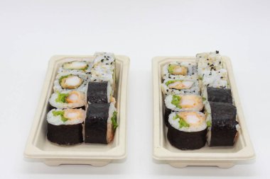 Beyaz backgraund üzerinde shusi fotoğrafı