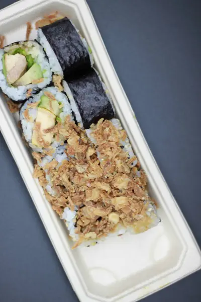 Sushi Japonês Fundo Preto Close — Fotografia de Stock