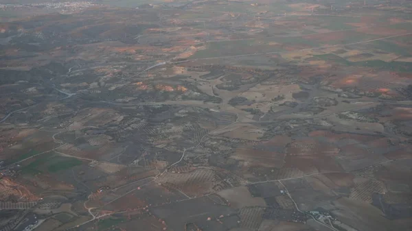 Вид Воздуха Сельские Поля Вблизи Аэропорта Мадрида Испании — стоковое фото