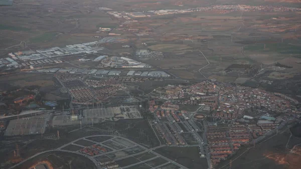 Luchtfoto Van Een Industriegebied Buurt Van Luchthaven Van Madrid Spanje — Stockfoto