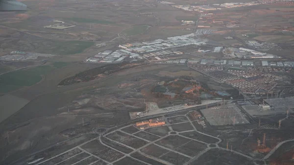 Luftaufnahme Eines Industriegebiets Der Nähe Des Madrider Flughafens Spanien — Stockfoto