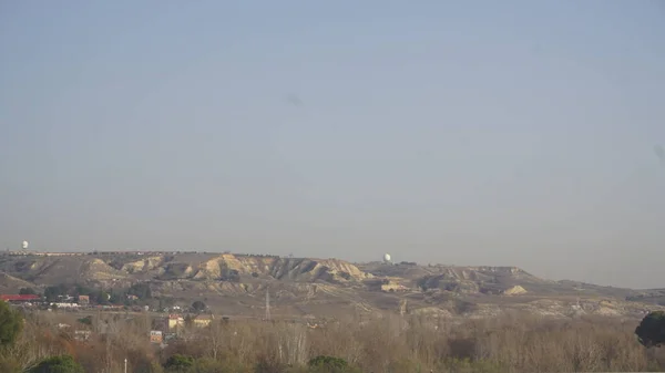 Uitzicht Vanaf Het Vliegveld Van Madrid Een Zonnige Februari Middag — Stockfoto