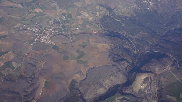 Luftaufnahme Einer Stadt Einer Ländlichen Gegend Der Nähe Von Madrid — Stockfoto