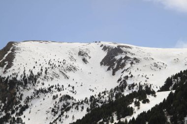 Andorra 'dan GrandValira kayağı. Pireneler dağları