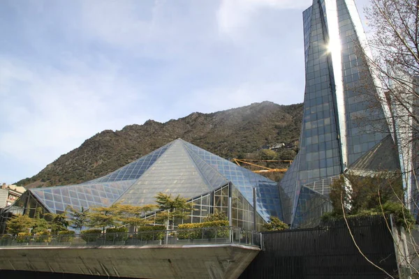 Modern Building Caldea Spa Andorra Vella — Stock Photo, Image