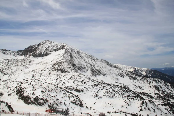 Schneelandschaft Skigebiet Grandvalira Andorra — Stockfoto