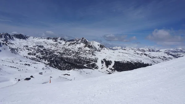 Landskap Skidorten Grandvalira Pyrenéerna Andorra Solig Dag April — Stockfoto