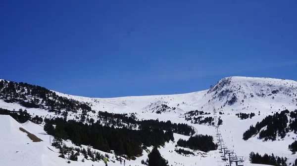 Landschaften Des Skigebiets Grandvalira Den Pyrenäen Andorra Einem Sonnigen Apriltag — Stockfoto