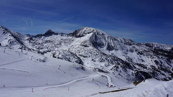 Krajiny Lyžařského Střediska Grandvalira Pyrenejích Andorře Slunečného Dne Dubnu — Stock fotografie