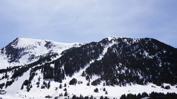 Tájak Grandvalira Sípálya Pireneusok Andorra Egy Napos Napon Áprilisban — Stock Fotó