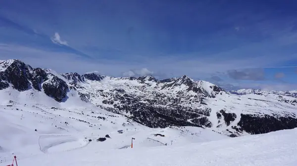 Schneelandschaft Und Berge Einem Skigebiet Andorra — Stockfoto