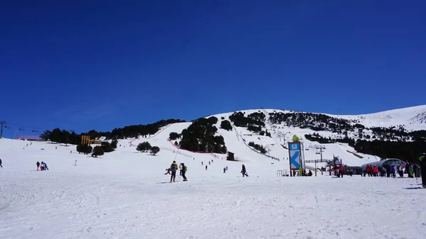 Landskap Snö Och Berg Skidort Andorra — Stockfoto