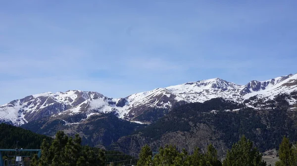 Paysage Neige Montagnes Dans Une Station Ski Andorre — Photo
