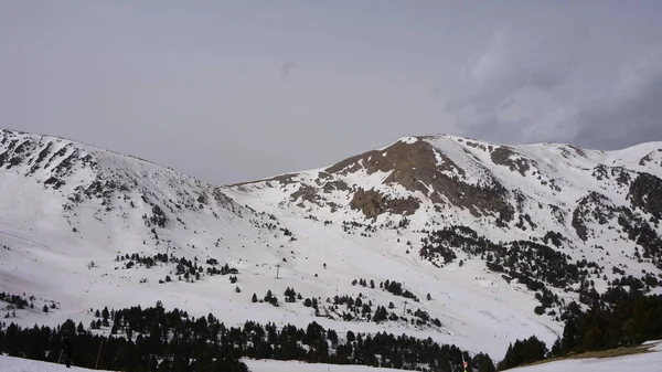 Landscape Snow Mountains Ski Resort Andorra Stock Image