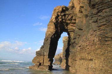 Playa las catedrales Catedrais plaj Lugo İspanya Ribadeo Galiçya
